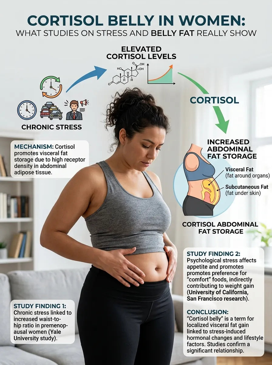 Cortisol-Bauch bei Frauen: Was Studien über Stress und Bauchfett wirklich zeigen