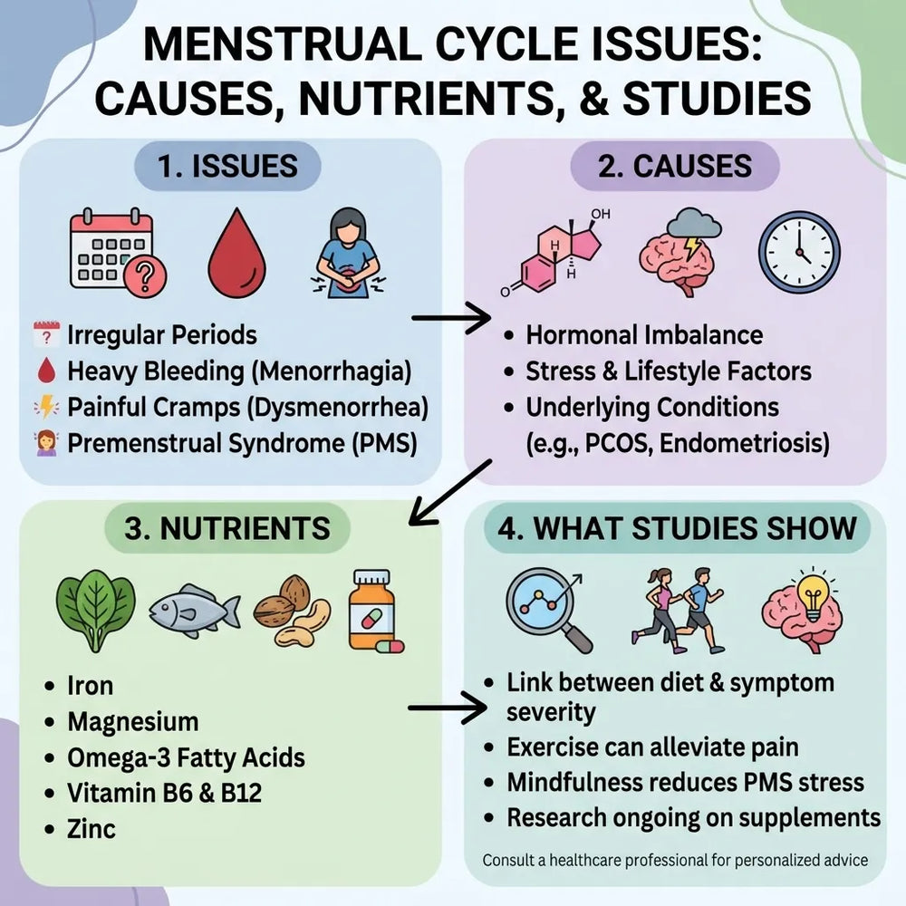 Menstruationszyklus-Probleme: Ursachen, Nährstoffe und was die Studien zeigen