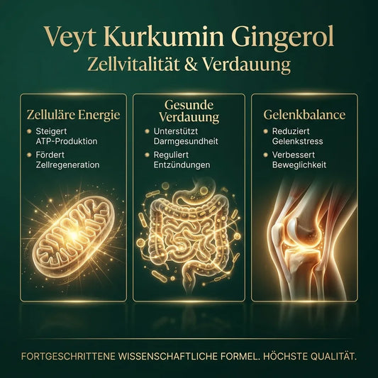 Veyt Kurkuma Ingwer Pfeffer Gummies – Infografik: Wirkstoffe und Vorteile