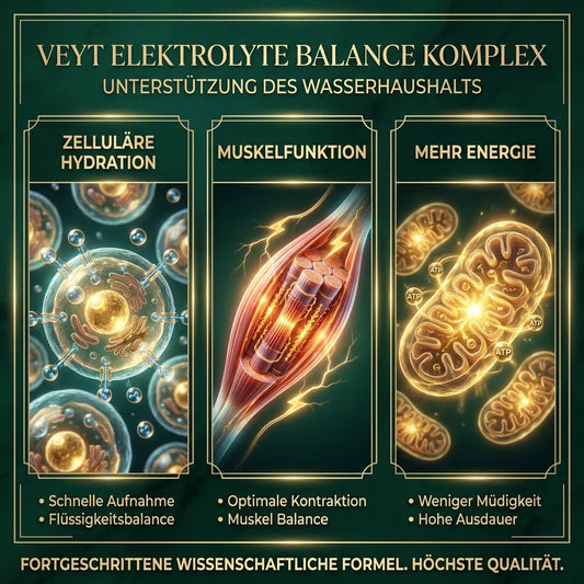 Veyt Hydration Electrolyte Complex – Infografik: Wirkstoffe und Vorteile