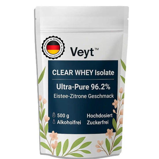 Veyt™ Clear Whey Isolate 500 g, Eistee-Zitrone, ultra-pur 96.2 %, zuckerfrei, Made in Germany
