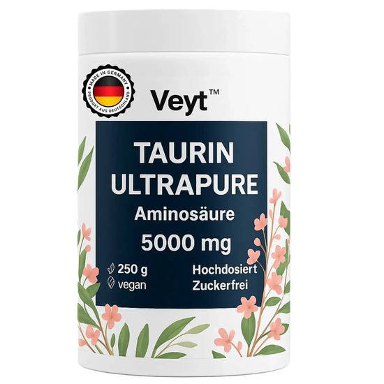 Veyt™ Taurin Ultrapure 250 g, 5000 mg Aminosäure pro Portion, vegan, hochdosiert, Made in Germany